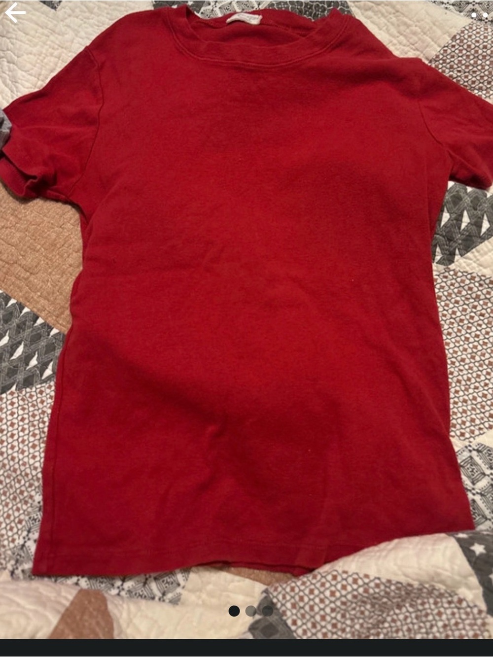 Brandy Melville Men's Short Sleeve Tee - Red